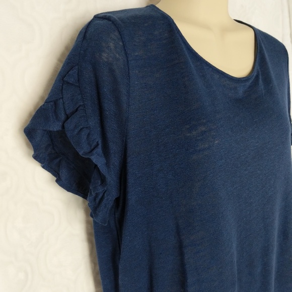 Vineyard Vines Linen Ruffle Tie Back Top NWT Sz M - Picture 3 of 7